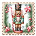 Nutcracker Postage Stamps Fabric Panel 4