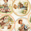 Oatmeal Lil Farmers Circle Vignettes Cotton 44"/45" Fabric Per Yard