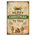 Old Christmas Sign Fabric Panel 7