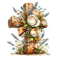 Old Rugged Floral Cross Fabric Panel 12