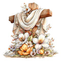 Old Rugged Floral Cross Fabric Panel 13