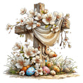 Old Rugged Floral Cross Fabric Panel 2