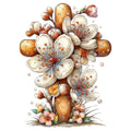 Old Rugged Floral Cross Fabric Panel 22