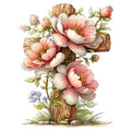 Old Rugged Floral Cross Fabric Panel 33