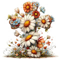 Old Rugged Floral Cross Fabric Panel 36