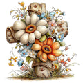 Old Rugged Floral Cross Fabric Panel 40