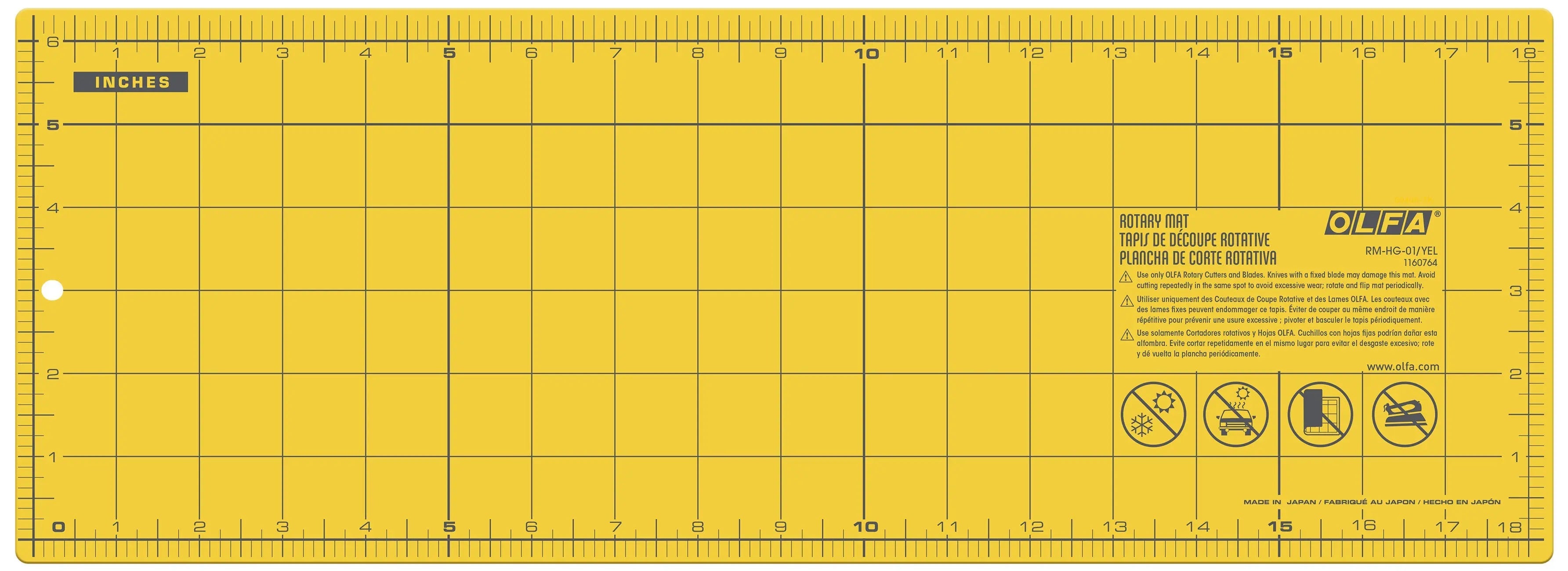 Olfa Yellow Rotary Mat 6in x 18in