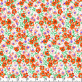 Orange Flower Patch 45" Wide Cotton Fabric Per Yard