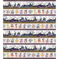 Spooky Scene Border Stripe Multi Cotton 44"/45" Fabric Per Yard