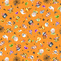 Spooky Halloween Toss Orange Cotton 44"/45" Fabric Per Yard