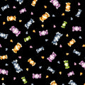 Candy Toss Black Cotton 44"/45" Fabric Per Yard