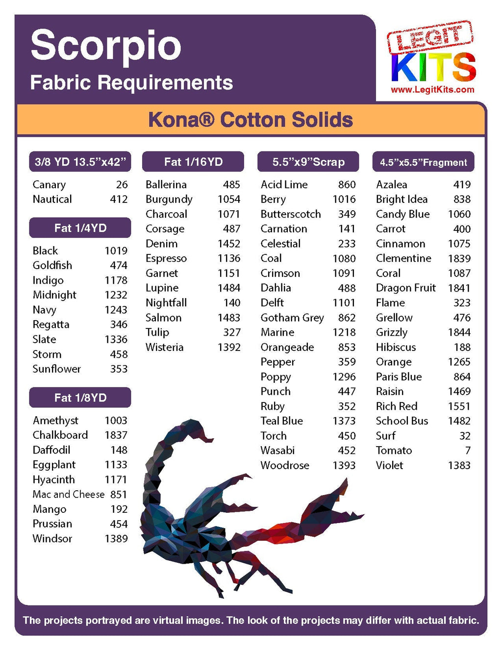 Scorpio Quilt Kit