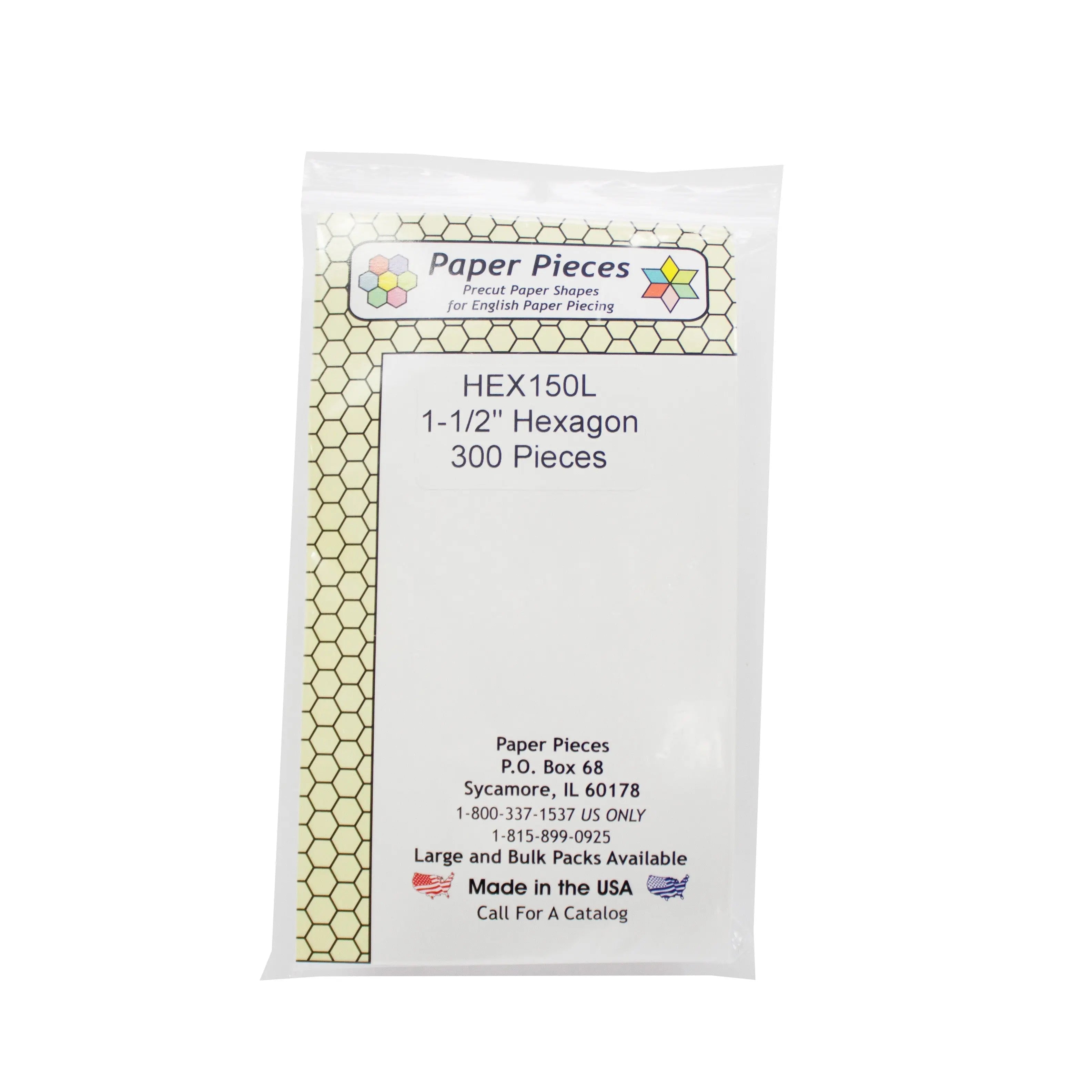 Paper Piece Hexagon Pack 1-1/2in 300pc