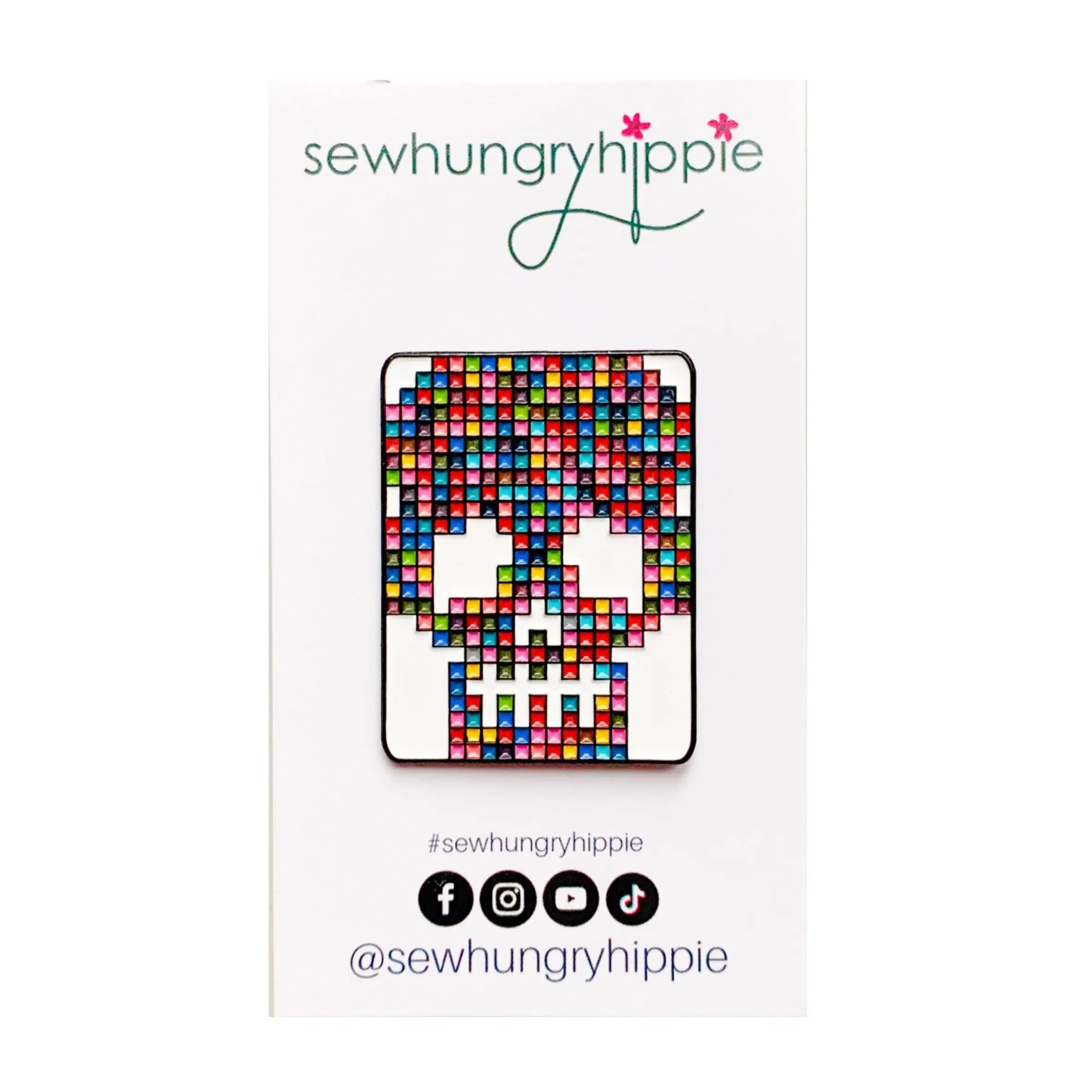Patchwork Skull Enamel Pin