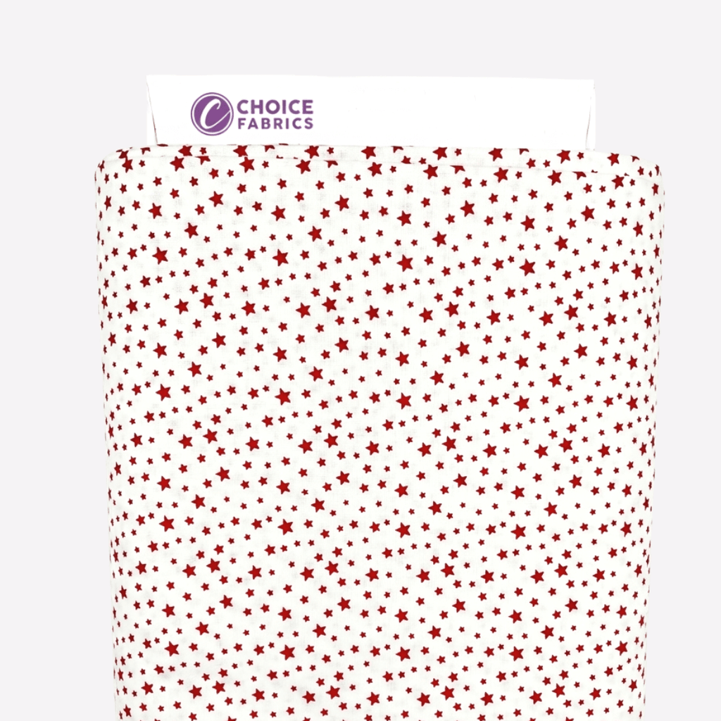 Patriotic Stars 108" Supreme Backings - Red Stars on White Wideback Fabric Per Yard