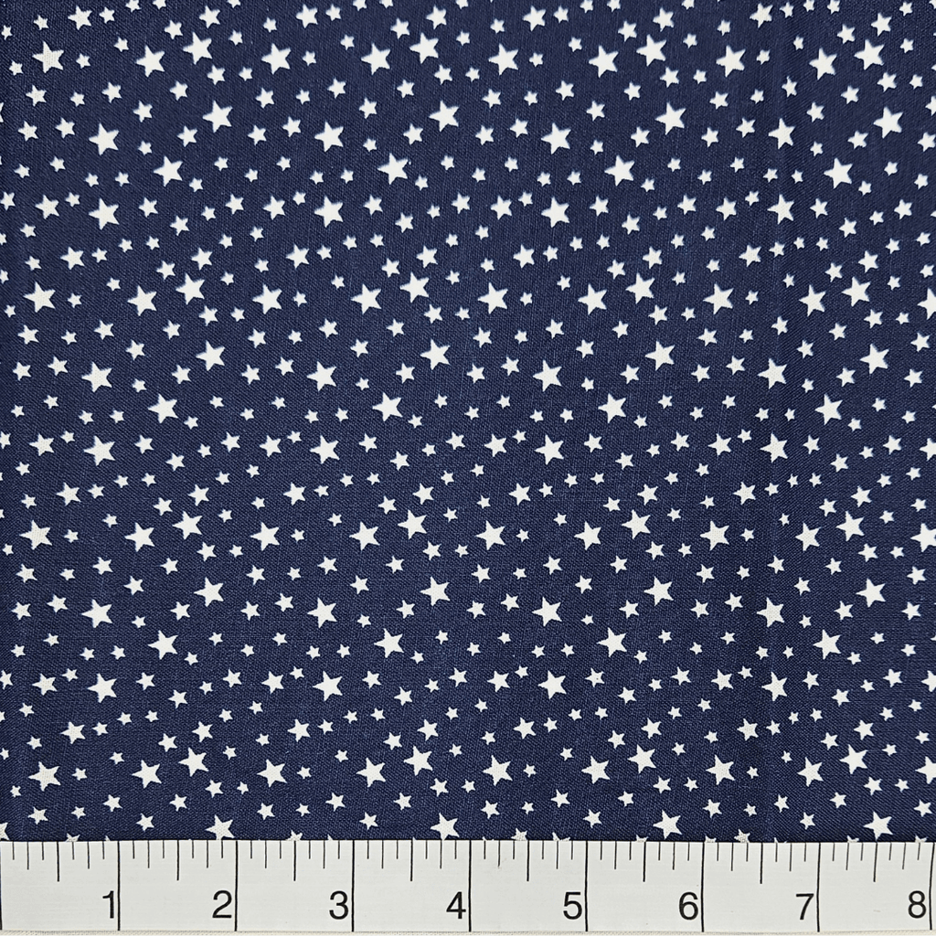 Patriotic Stars 108" Supreme Backings - White Stars on Navy Wideback Fabric Per Yard