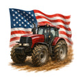 Patriotic Tractor Fabric Panel 16