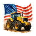 Patriotic Tractor Fabric Panel 6