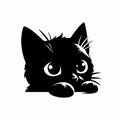 Peeking Black Cat Fabric Panel 5