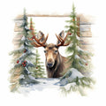 Peeking Moose Fabric Panel 11