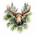 Peeking Moose Fabric Panel 5