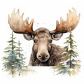 Peeking Moose Fabric Panel 6