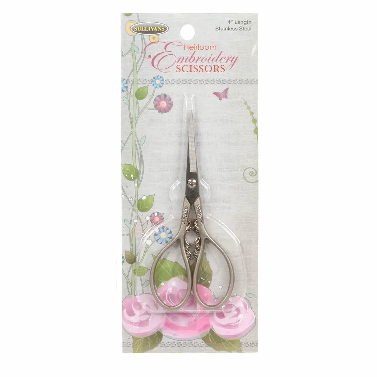 Pewter Teardrop Handle Heirloom Embroidery Scissors