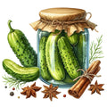 Pickle in a Glass Jar Fabric Panel 11