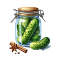 Pickle in a Glass Jar Fabric Panel 15