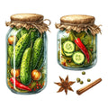 Pickle in a Glass Jar Fabric Panel 18