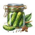 Pickle in a Glass Jar Fabric Panel 2