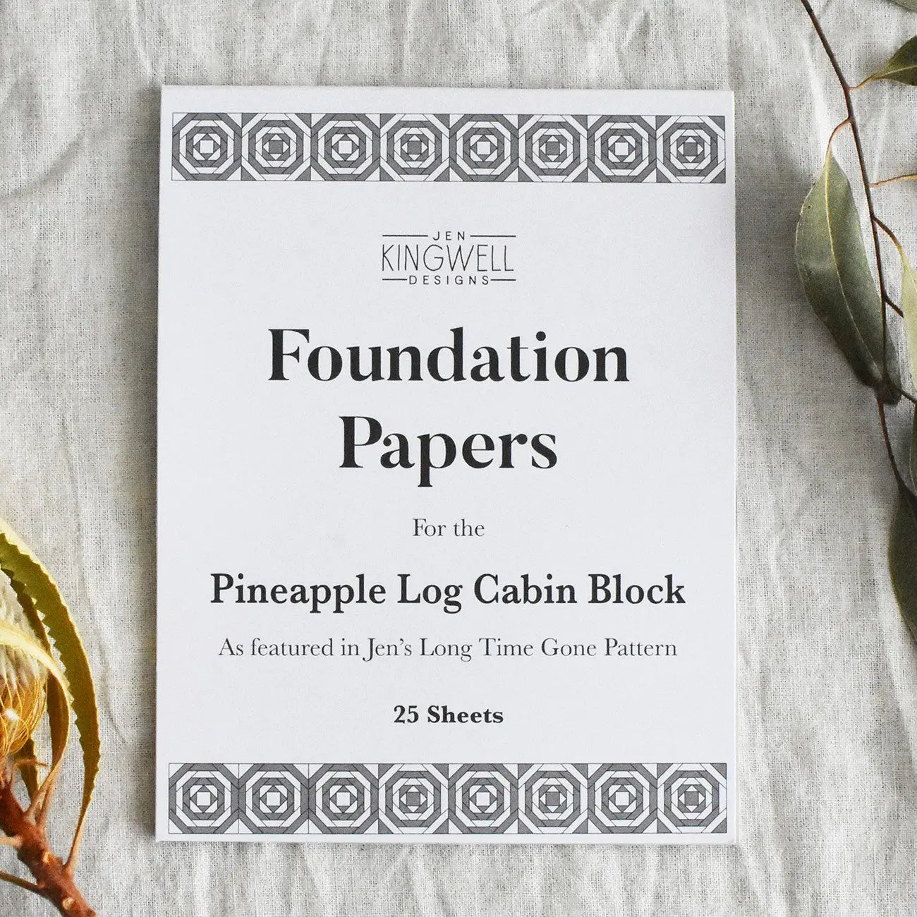 Pineapple Log Cabin Block Foundation Papers