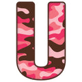 Pink Camo Alphabet Fabric Panel 13