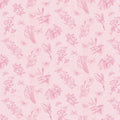 Pink Flower Sprigs Fluttering Florals Cotton 43"/44" Fabric Per Yard
