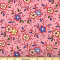 Pink Happy Floral 45" Wide Cotton Fabric Per Yard