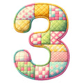 Pink Patchwork Alphabet Fabric Panel 16