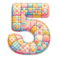 Pink Patchwork Alphabet Fabric Panel 19