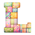 Pink Patchwork Alphabet Fabric Panel 23