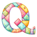 Pink Patchwork Alphabet Fabric Panel 28