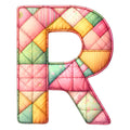 Pink Patchwork Alphabet Fabric Panel 29