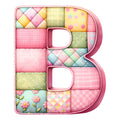 Pink Patchwork Alphabet Fabric Panel 38