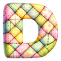 Pink Patchwork Alphabet Fabric Panel 40