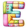 Pink Patchwork Alphabet Fabric Panel 41