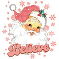 Pink Santa Claus Believe Fabric Panel