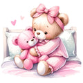 Pink Teddy Bears Fabric Panel 3