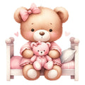 Pink Teddy Bears Fabric Panel 9