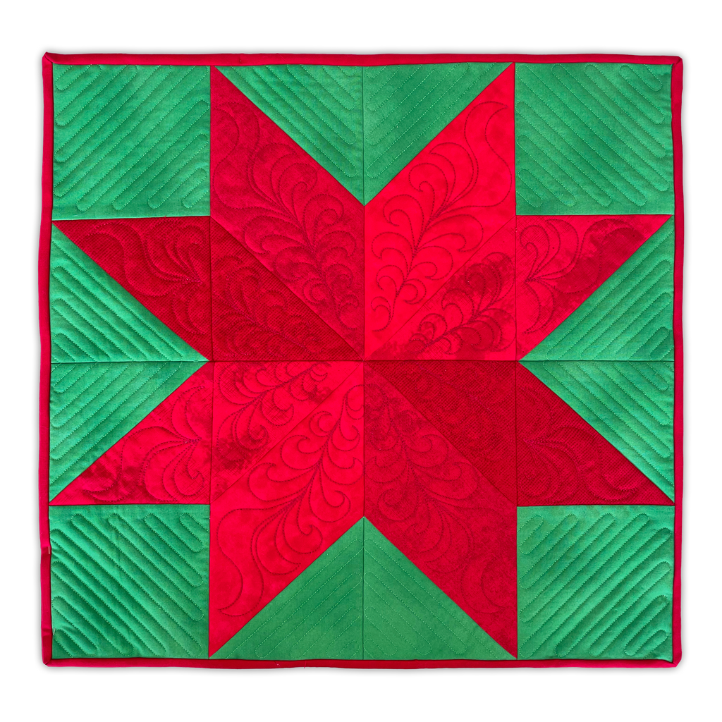 Poinsettia Quilt In-the-Hoop Machine Embroidery Set Pickle Pie Designs