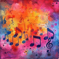Pop Art Music Notes Fabric Panel 8