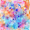 Pop Art Music Notes Fabric Panel 9