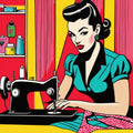 Pop Art Sewing Fabric Panel 1